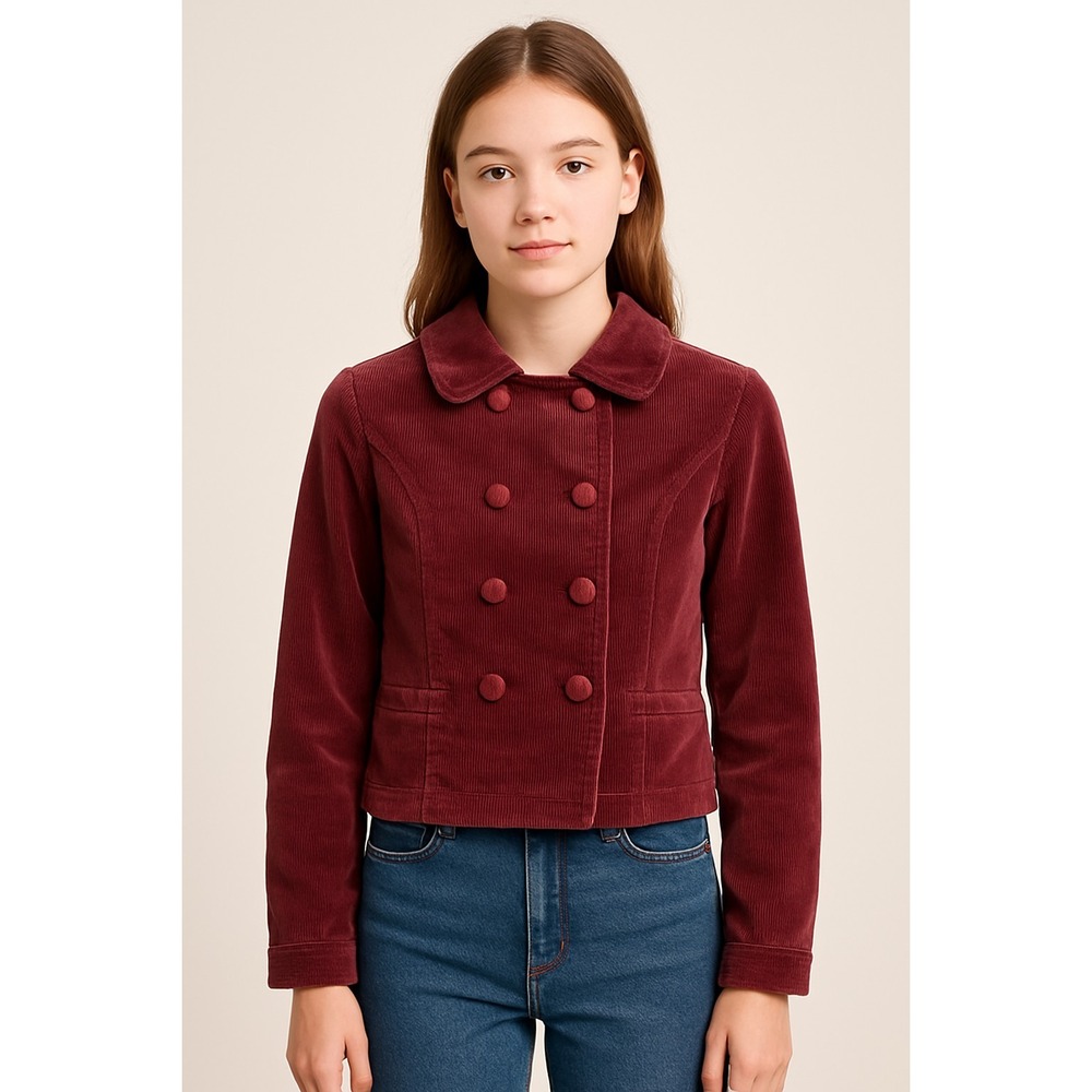 Tulle Burgundy Velvet Academia Corduroy Retro‎ Mod Old Money Autumn S Jacket